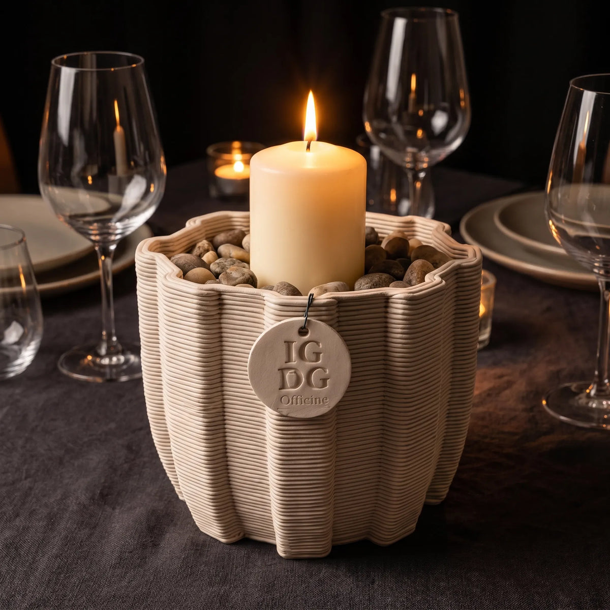 Vaso in ceramica made in Italy  Ares Ovale Piccolo