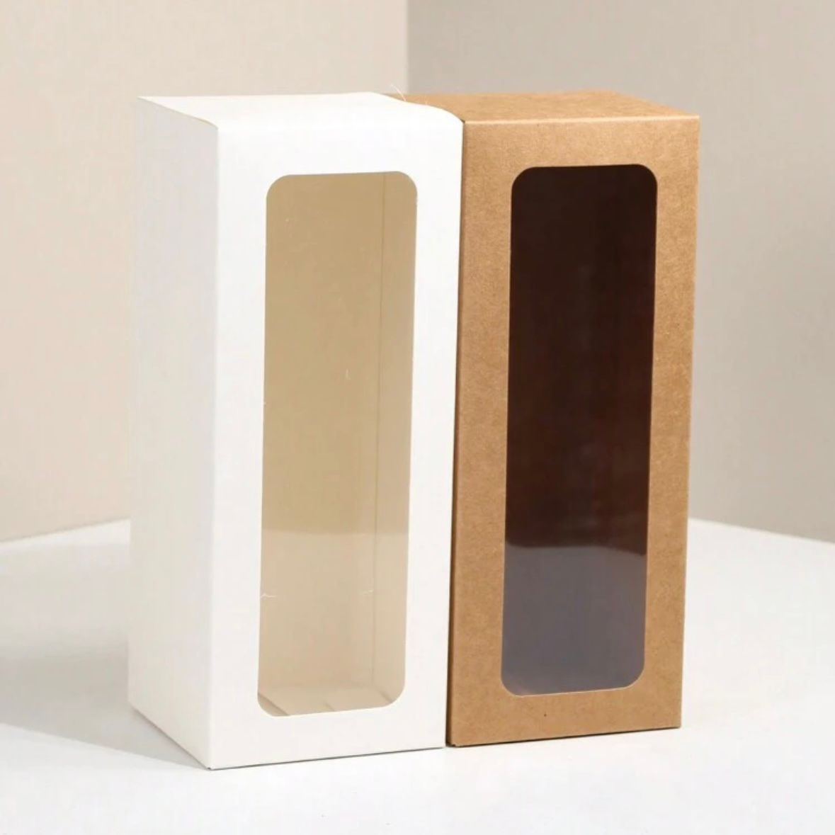 Set 5 Scatoline per Bomboniere 8cm x 8cm x 20cm con finestra trasparente