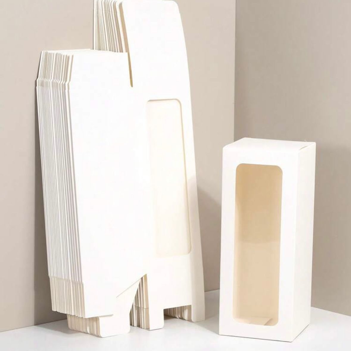 Set 5 Scatoline per Bomboniere 8cm x 8cm x 20cm con finestra trasparente