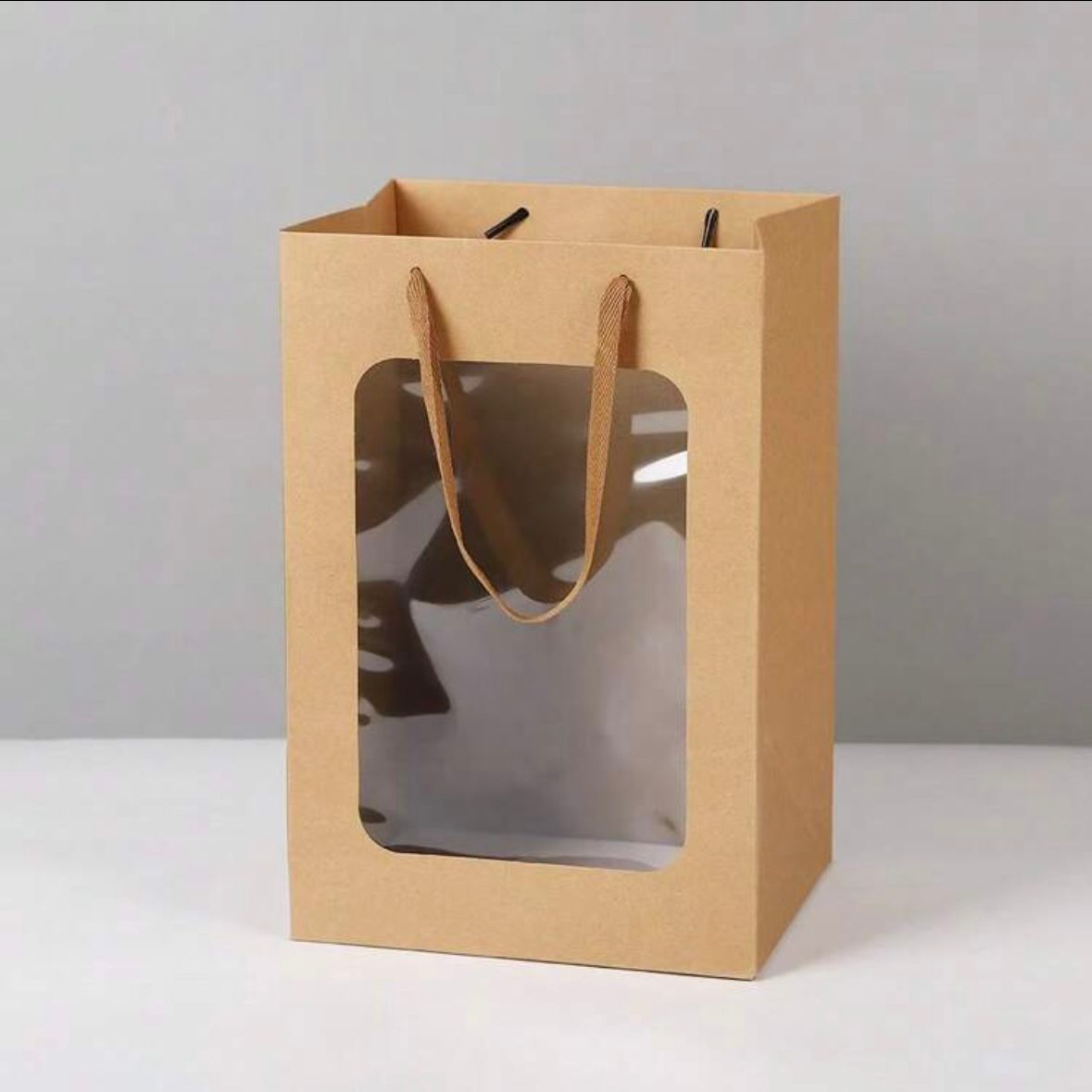 Set 5 Borse per Bomboniere 20cm x 15cm x 10cm con finestra trasparente