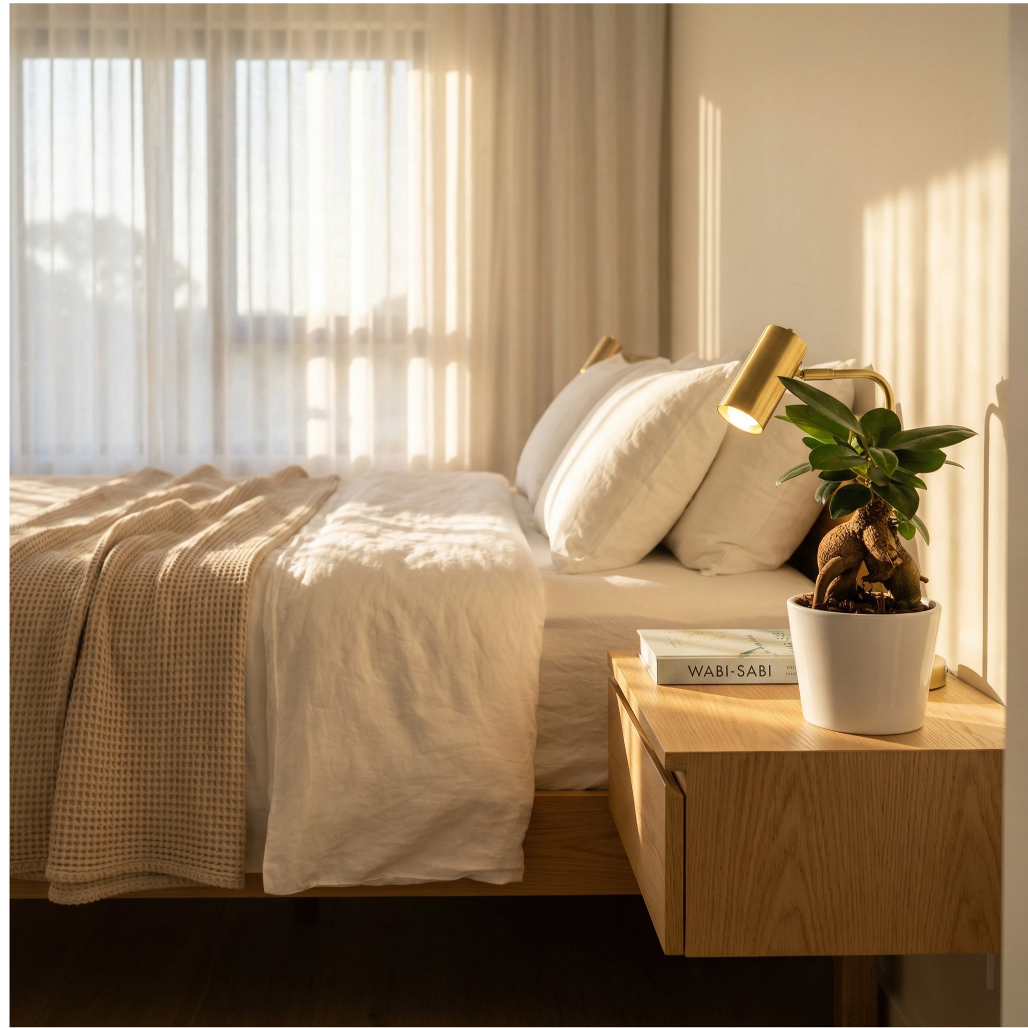 Bonsai ficus ginseng in vaso ceramica bianco