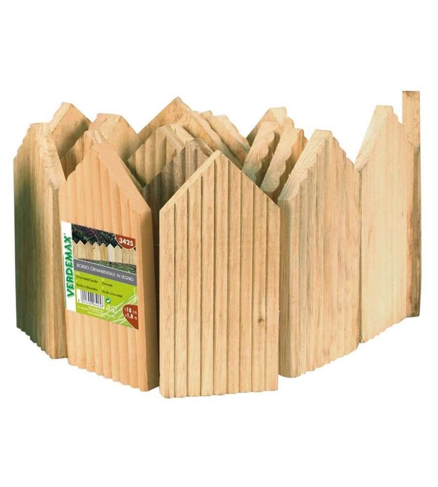 Bordo ornamentale in legno con punte - m 1,80 x h 18 cm - Verdemax
