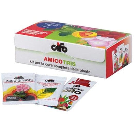 Kit cura piante Amico Tris - 3 Asso di Fiori, 3 Granverde Oro e 1 S5 - Cifo