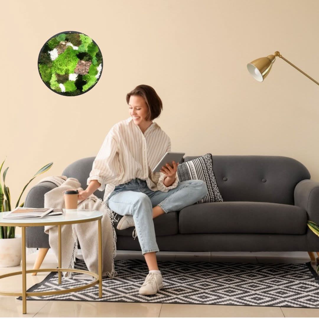 Kit Verde stabilizzato , Quadro tondo diametro 30 cm.