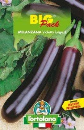 L'Ortolano MELANZANA VIOLETTA LUNGA 3 BIG PACK - Sementi in bustina per orto
