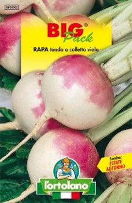 L'Ortolano Rapa Di Milano Bianca a Colletto Viola Big Pack - Busta Sementi