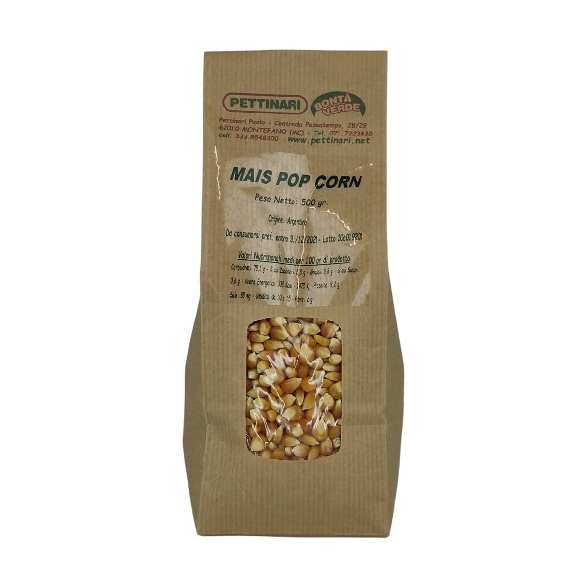 Mais Pop Corn - Origine Argentina - 500 gr