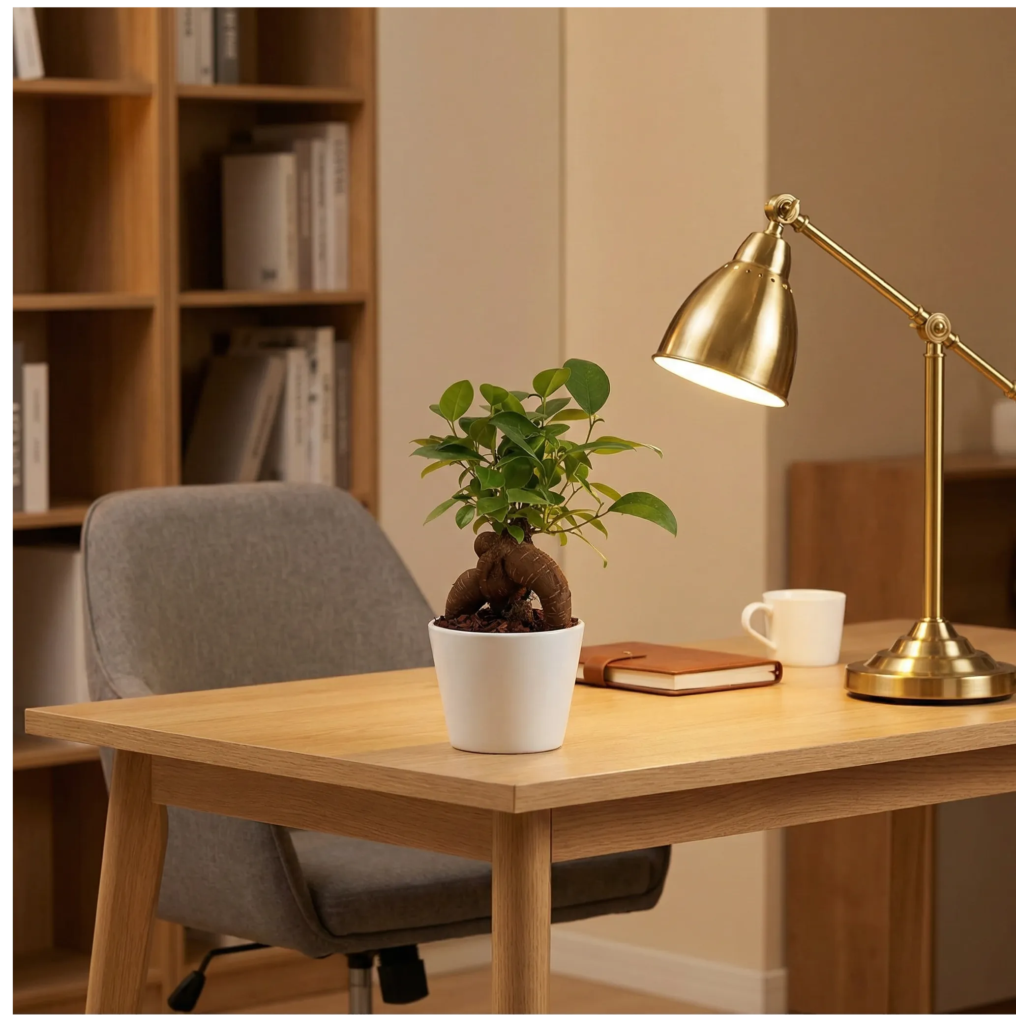 Bonsai Mini Ficus Ginseng in Vaso di Ceramica