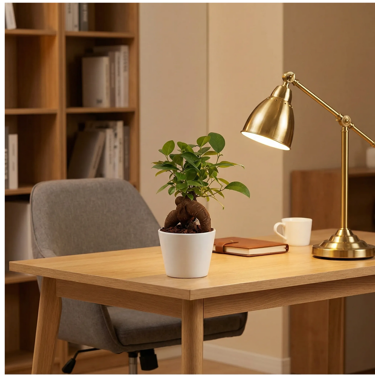 Bonsai Mini Ficus Ginseng in Vaso di Ceramica