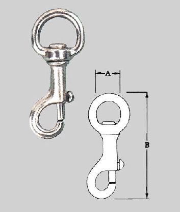 Moschettone Pressofuso Ottone Nichelato - Misura 1-2