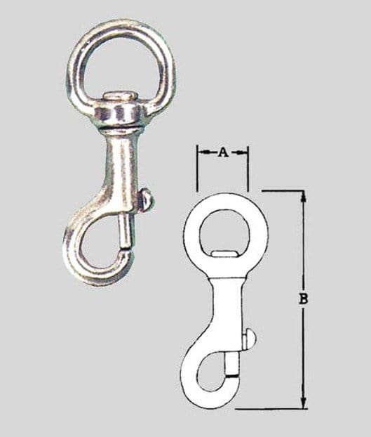 Moschettone Pressofuso Ottone Nichelato - Misura 3-4