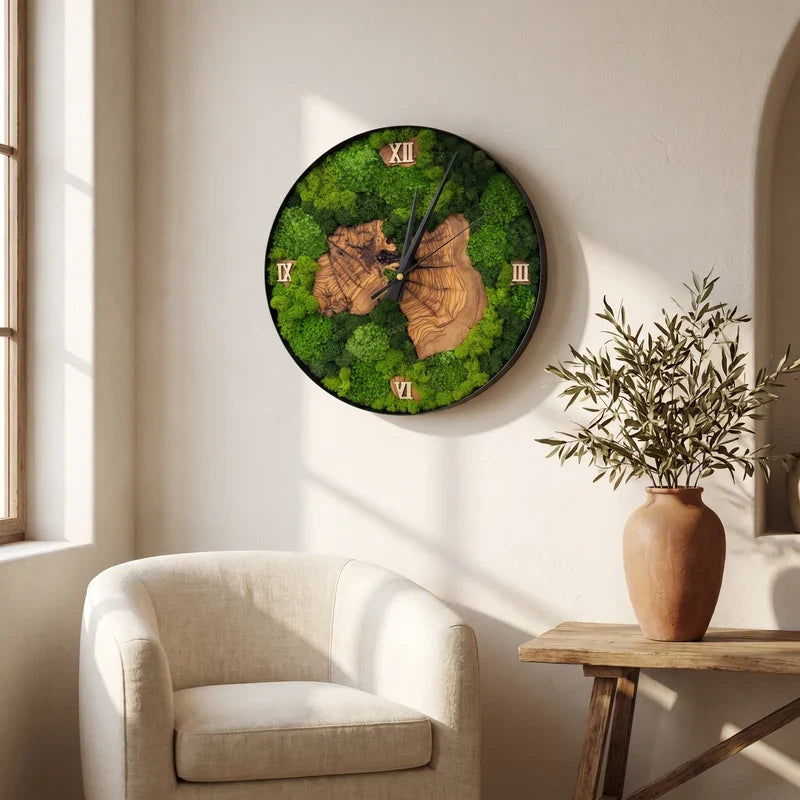 Nemus | Orologio Botanico in Muschio e Ulivo