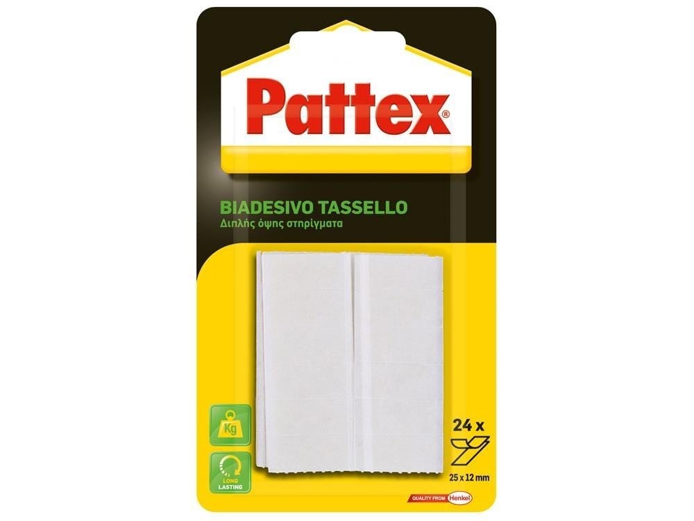 Pattex Biadesivo a Tassello - 24 strisce 25 x 12 mm