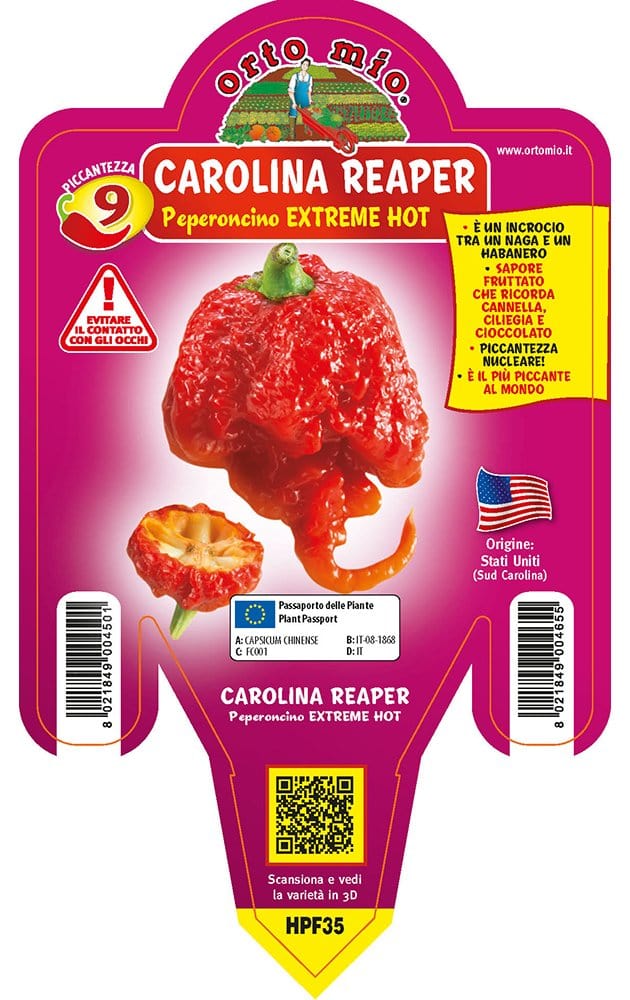 Peperoncino piccante Carolina Reaper extreme hot - Orto Mio