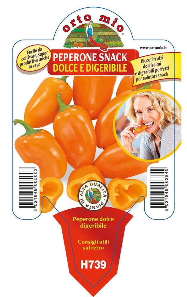 Peperone dolce snack Triorange F1 - 1 pianta v.10 cm - Orto Mio