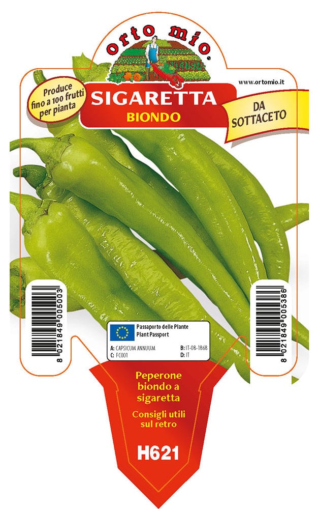 Peperone sigaretta biondo da sottaceto - 1 pianta v.10 cm - Orto Mio