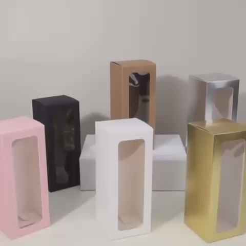 Set 5 Scatoline per Bomboniere 8cm x 8cm x 20cm con finestra trasparente