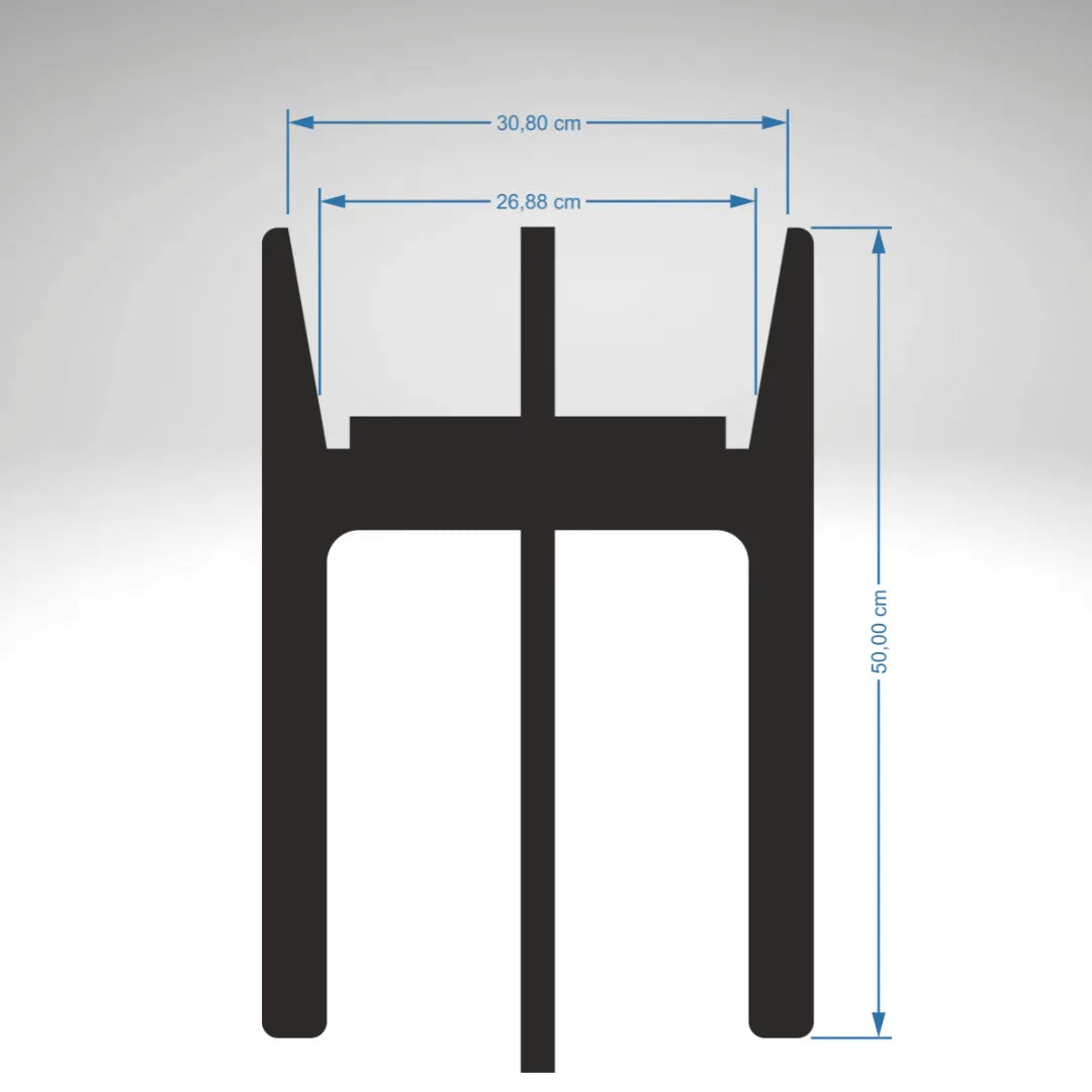Supporto elegante Nero per Piante H.50