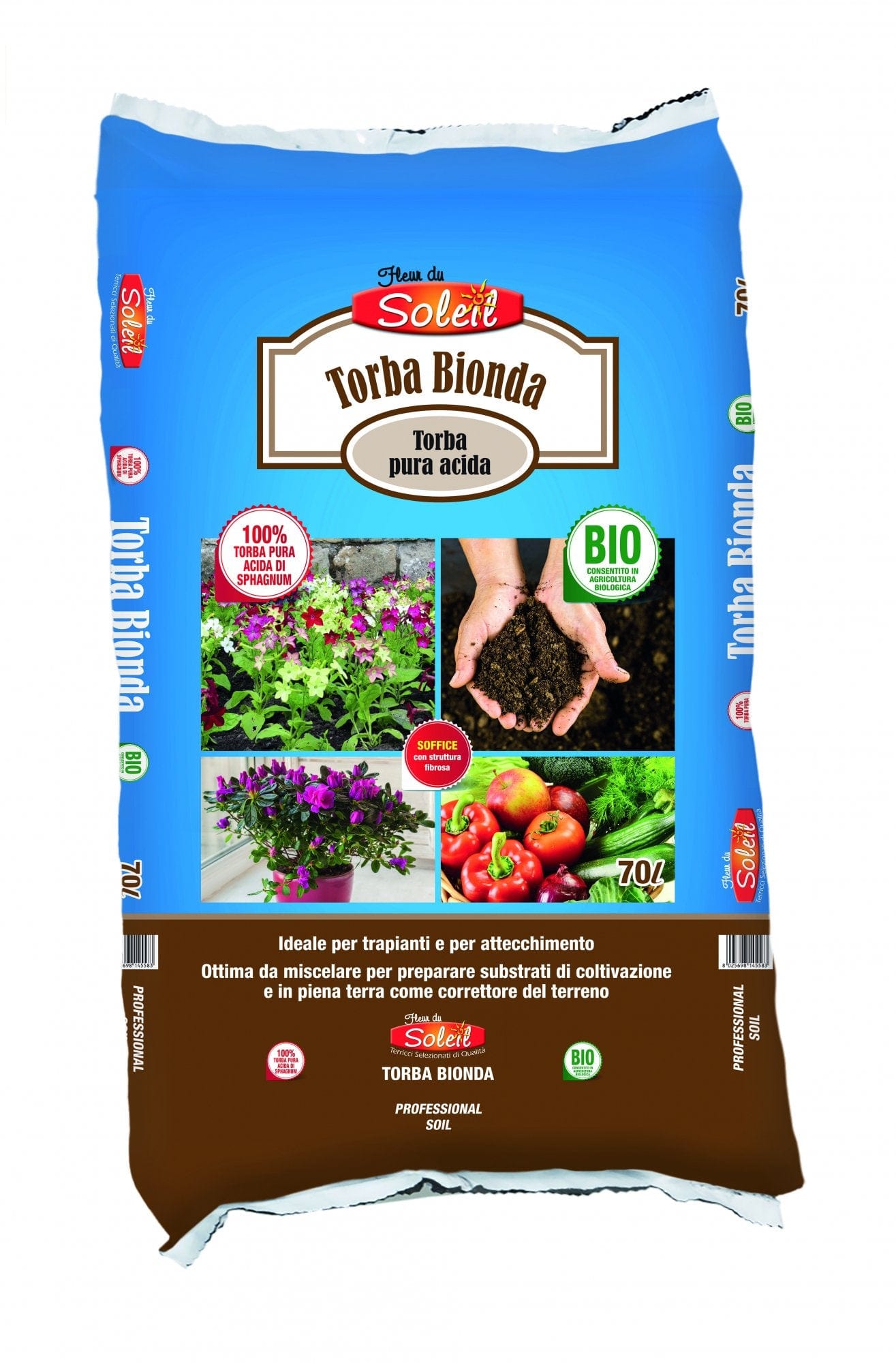 Torba bionda acida di sfagno - 70 lt - Fleur du Soleil